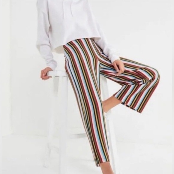 Urban Outfitters Pants - Urban Outfitters Wide Leg Crop Knit Pants Size S Pull On Terry Cloth Lounge Boho